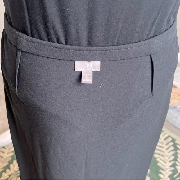 J. Jill Black Midi Skirt w/ Modest Knee High Slit - Picture 3 of 6